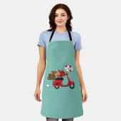 Rode Kardinaal Liefhebbers op Scooter Schort (Gedragen)