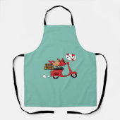 Rode Kardinaal Liefhebbers op Scooter Schort (Voorkant)