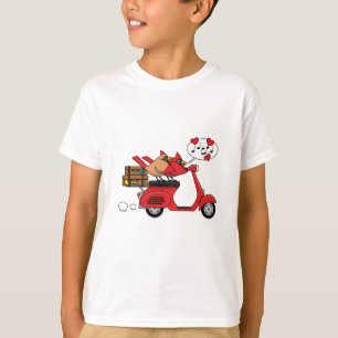 Rode Kardinaal Liefhebbers op Scooter T-shirt