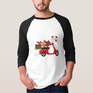 Rode Kardinaal Liefhebbers op Scooter T-shirt