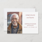 Rode Kardinaal Memorial Foto dank u kaart (Achterkant)