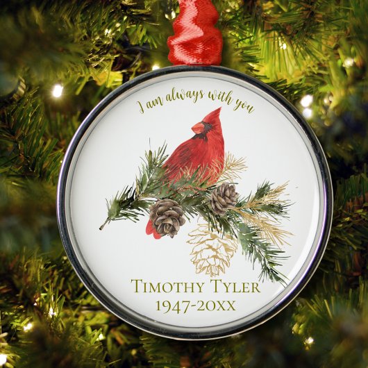 Rode Kardinaal Memorial Kerst Ornament