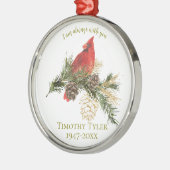 Rode Kardinaal Memorial Kerst Ornament (Links)