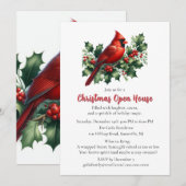 Rode Kardinaal met Hulst Kerst Open Huis Kaart (Voorkant / Achterkant)