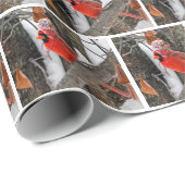 Rode kardinaal met winterPet Cadeaupapier (Rol Hoek)