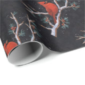 Rode kardinaal met winterrode bessen cadeaupapier (Rol Hoek)