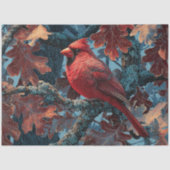 Rode kardinaal neergestreken op tak tissuepapier (Voorkant)