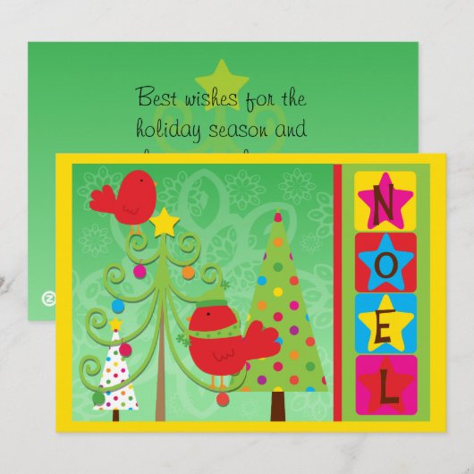 rode kardinaal Noel Holiday Kaart (Voorkant / Achterkant)