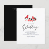 Rode Kardinaal Oneindige Liefde Trouwkaart (Voorkant / Achterkant)