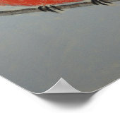 Rode kardinaal op bijkantoor in Pastels Poster (Hoek)