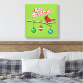Rode kardinaal op de afdeling van de kerstbal - Me Canvas Afdruk (Insitu (Slaapkamer))