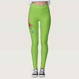 Rode kardinaal op de afdeling van de kerstbal - Me Leggings