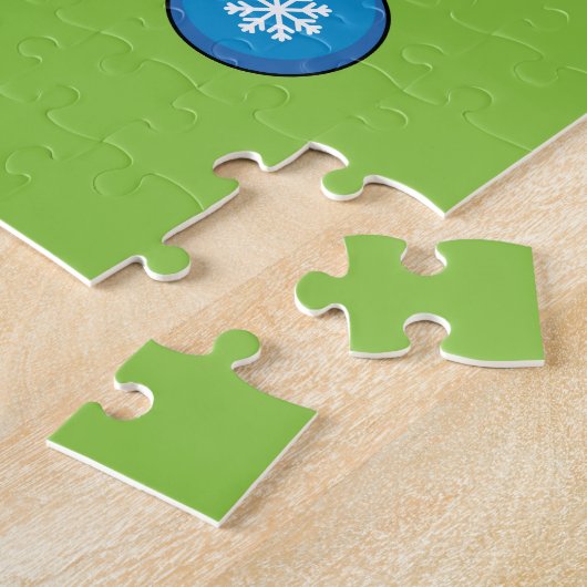 Rode kardinaal op de afdeling van de kerstbal - Me Legpuzzel (Zijkant)