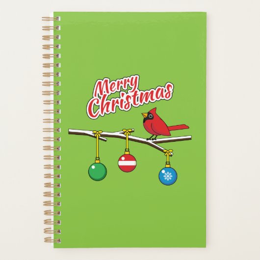 Rode kardinaal op de afdeling van de kerstbal - Me Planner (Voorkant)