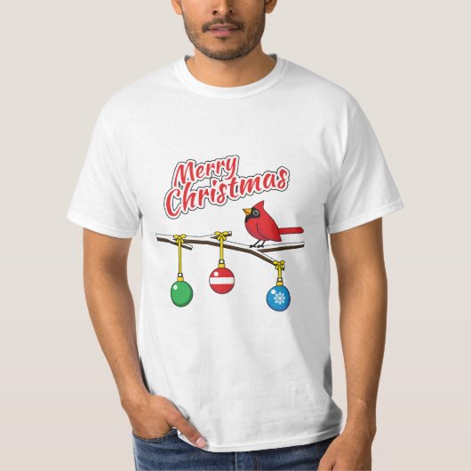 Rode kardinaal op de afdeling van de kerstbal - Me T-shirt (Voorkant)
