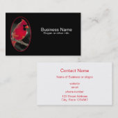 Rode kardinaal op een boomtak visitekaartje (Voorkant / Achterkant)