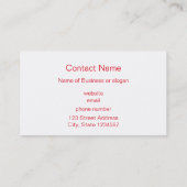 Rode kardinaal op een boomtak visitekaartje (Achterkant)