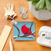 Rode kardinaal op een Sleutelhanger van de Tak