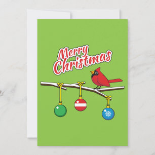 Rode Kardinaal op Kerstmis Kale Tak - Prettig Kers