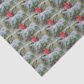 Rode kardinaal op sneeuwdek tissuepapier (Detail)