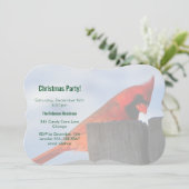 Rode kardinaal op Wooden Stump Kerstfeest Kaart (Staand voorkant)