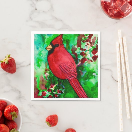 rode kardinaal partij papier servetten Waterverf (Insitu)