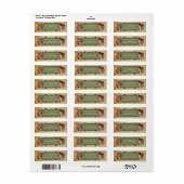 Rode Kardinaal Pine Cones Vakantie Adresetiketten Etiket (Full Sheet)