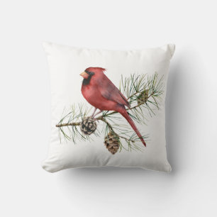 Rode Kardinaal Poinsettia Hulst Dennenkegels Kussen