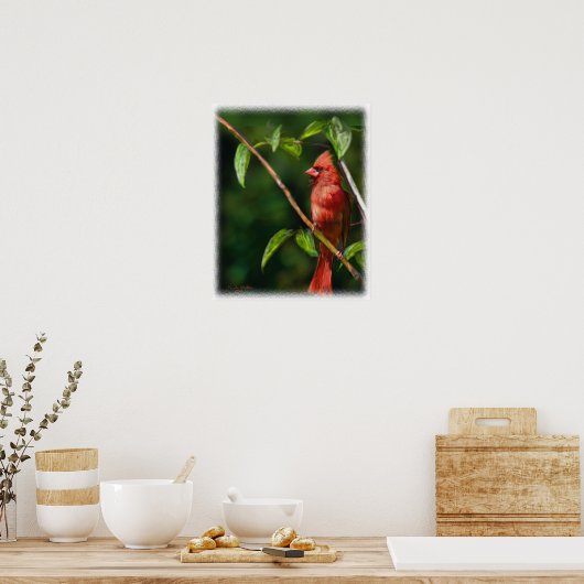 Rode kardinaal poster (Keuken)