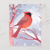 rode kardinaal | Prachtig Waterverf schilderij Briefkaart (Voorkant)