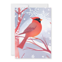 rode kardinaal | Prachtig Waterverf schilderij