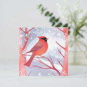 rode kardinaal | Prachtig Waterverf schilderij Kaart (Staand voorkant)
