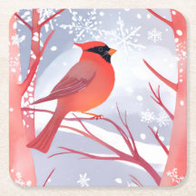 rode kardinaal | Prachtig Waterverf schilderij