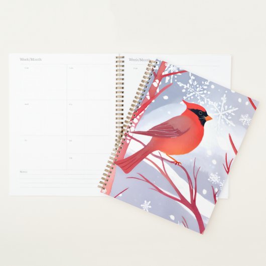 rode kardinaal | Prachtig Waterverf schilderij Planner (Display)