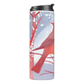 rode kardinaal | Prachtig Waterverf schilderij Thermosbeker (Gedraaid links)