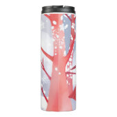 rode kardinaal | Prachtig Waterverf schilderij Thermosbeker (Achterkant)