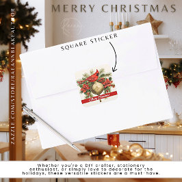 Rode Kardinaal Prettig Kerstmis Sticker