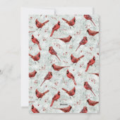 Rode kardinaal Snowy Pine Branch Kerstmis Feestdagenkaart (Achterkant)