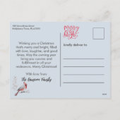 Rode Kardinaal Snowy Winter Landschap Kerstmis Feestdagenkaart (Achterkant)