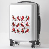 Rode Kardinaal Sticker Set – Mooie Zangvogel Decor (Koffer)