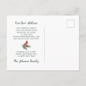 Rode Kardinaal Vakantie Groeten van New Home Aankondigingskaart (Achterkant)