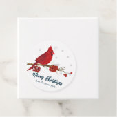 Rode Kardinaal Verjaardag Kerstmis Bedankjes Labels (In situ)