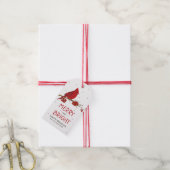 Rode Kardinaal Verjaardag Kerstmis Cadeaulabel (Met Touw)