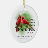 Rode kardinaal verschijnt een herdenkingsfoto keramisch ornament (Rechts)