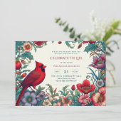 Rode Kardinaal Viering van het Leven Begrafenismon (Staand voorkant)