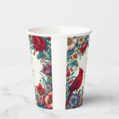 Rode Kardinaal Viering van het Leven Begrafenismon Papieren Bekers (Links)