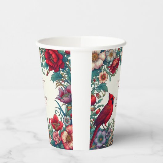 Rode Kardinaal Viering van het Leven Begrafenismon Papieren Bekers (Links)