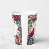 Rode Kardinaal Viering van het Leven Begrafenismon Papieren Bekers (Rechts)