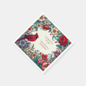 Rode Kardinaal Viering van het Leven Begrafenismon Servet (Hoek)