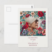 Rode Kardinaal Viering van het Leven FOTO Briefkaart (Voorkant / Achterkant)